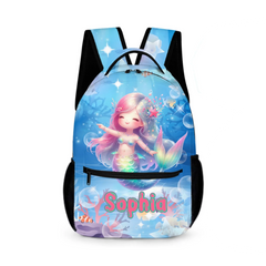 ๐ง Ocean Mermaid Personalized Name Custom Backpack - School Season Gift for Girls