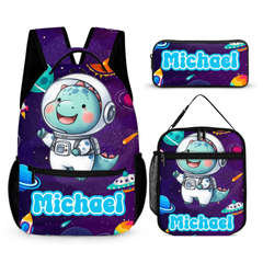 Animal Astronauts Customized Backpack - Personalized Name Anime Universe Schoolbag