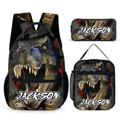 Powerful Dinosaur Customized Backpack - Personalized Name - Dinosaur Enthusiast Gift