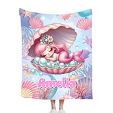 Treasure Baby Mermaid Custom Blanket - Personalized Mermaid - Gift For Mermaid lovers - SDG