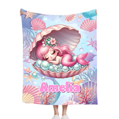 Treasure Baby Mermaid Custom Blanket - Personalized Mermaid - Gift For Mermaid lovers - SDG