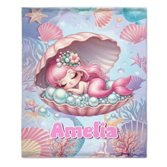 Treasure Baby Mermaid Custom Blanket - Personalized Mermaid - Gift For Mermaid lovers - SDG