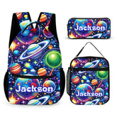 Dreamy Starry Universe Custom Backpack - Personalized Name- Planet Enthusiast Gift