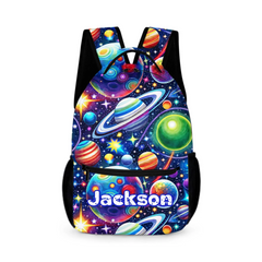 Dreamy Starry Universe Custom Backpack - Personalized Name- Planet Enthusiast Gift