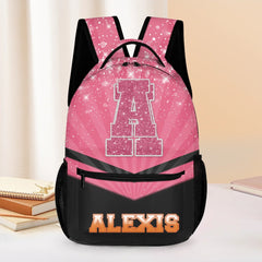 Customized Backpack - Personalized Glitter Monogrammed Name Bags for Kindergarten, Preschool and Elementary School Children