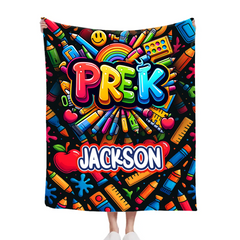Colorful Graffiti Blanket - Customized Name And Grade - New Semester Gifts
