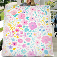 Customized Flower Blanket Personalized Names - Personalized Flower Gifts