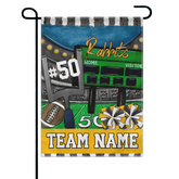 Custom Football Garden Flag with Name & Jersey Number โ Personalized Game Day Yard Banner for Players & Fans