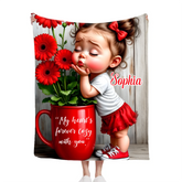 Cute Card Baby Show You Love Customized Blanket - Personalized Name - Gifts For Lovers