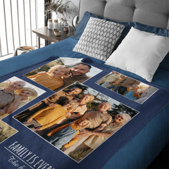 Custom Family Photo Blanket - Personalized Family Picture Throw - Gift for Parents & Grandparents