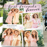 Custom Best Friend Photo Blanket – Personalized Friendship Picture Throw – Gift for Besties