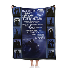 Customized Love Goodnight Blanket - Personalized Name - Gift For Girlfriend, Wife