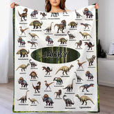 Personalized Jurassic Dinosaur Name Custom Blanket-Gift for Children Who Love Dinosaurs