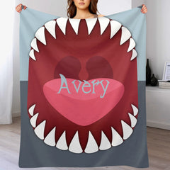 Customized Shark Blanket – Personalized Name Flannel Blanket – Gift for Kids