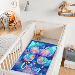 Custom Starry Butterfly Blanket - Personalized Magical Sky Throw - Gift for Butterfly Lovers,Girls - SDG