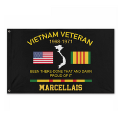 Custom Been There Done That and Damn Proud Of It Vietnam Veteran Flag - Personalized Name and Year/Period