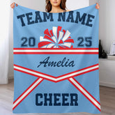 Customized Multicolor Cheerleading Pompom Soft Throw Blanket - Personalized Color And Name - Cheerleading Supplies
