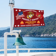 Customized Military-themed Flag - Personalized Branches, Name and Dates - Honorary Gift