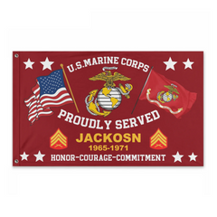 Customized Military-themed Flag - Personalized Branches, Name and Dates - Honorary Gift
