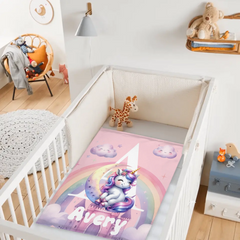 Customized Rainbow Unicorn Kids Blanket - Personalized Initial and Name - Magical Gift For Kids - SDG