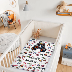 Custom Race Car Number Blanket - Personalized Monster Truck Birthday Throw - Gift for Kids, Boys