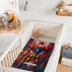 Custom Robot Blanket - Personalized Face Photo Transformer Throw Blanket - Gift for Kids Boys