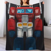 Custom Transformer Blanket - Personalized Robot Hero Throw with Name - Gift for Kids Robot Lovers
