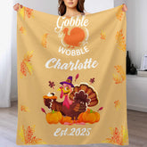 Customized Thanksgiving Turkey Pumpkin Pie Blanket - Personalized Name - Gift For Your Dear Ones, Thanksgiving Gift