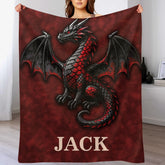 ๐ฒCustomized Dragon Themed Blanket - Personalized Name - Gift For Dragon Lovers