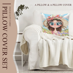 Customized Quirky Flower Girl Pillow - Personalized Name - Gift for Girls, Friends