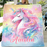 Dreamy Unicorn Blanket - Personalized Blanket - Gift for Girls - SDG