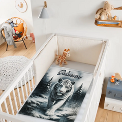 Customized Forest Tiger Blanket - Personalized Name - Gift For Tiger Lovers
