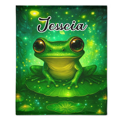 🐸Custom Trippy Frog Blanket – Personalized Name – Gift for Frog Lovers