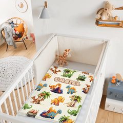 Custom Cartoon Dinosaur Blanket – Personalized Dino Fleece Blanket – Gift for Boys and Girls