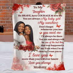 ❤️My Baby Girl My Sunshine Customized Letter Blanket – Personalized Photo and Title – Gift for Girl, Daughter