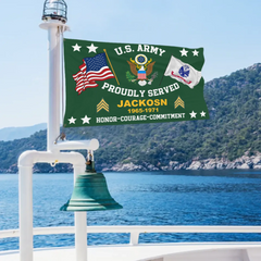 Customized Military-themed Flag - Personalized Branches, Name and Dates - Honorary Gift