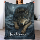 Customized Wolf Mission Blanket - Personalized Name - Gift For Wolf Lovers
