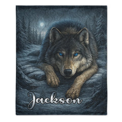 Customized Wolf Mission Blanket - Personalized Name - Gift For Wolf Lovers