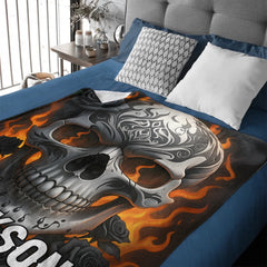 Custom Skull Blanket – Personalized Pattern and Name Flannel Blanket - Home Decoration Gifts