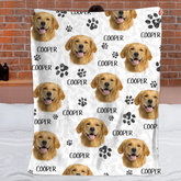 Upload Pet Image Customized Colorful Blanket โ Personalized Photo and Name โ Gift for Dog/Cat Lovers, Pet Lovers, Dog/Cat Mom/Dad