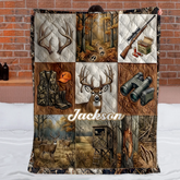 Customized Hunting-themed Blanket โ Personalized Name โ Gift for Hunter, Hunting Lovers