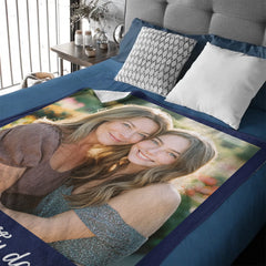 Custom Photo Blanket - Personalized Picture And Text - Gift For Family,Friends,Besties