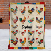 Love Chicken Custom Blanket - Personalized Name - Gifts for Chicken Farmers, Chicken Lovers