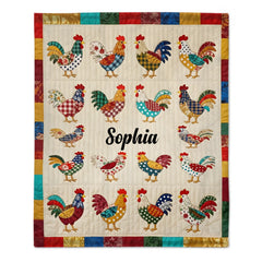 Love Chicken Custom Blanket - Personalized Name - Gifts for Chicken Farmers, Chicken Lovers