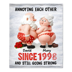 Annoying Each Other For Couple Customized Blanket - Personalized Name And Year - Gift For Him / Her, Couples