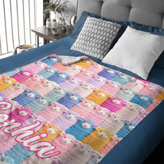 Colored Sheep Custom Blanket - Personalized Name - Gift For Sheep Lover