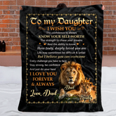 Customized Lion-patterned Letter Blanket - Personalized Title and Names - Gifts For Dad, Son, Daughter, Grandson, Granddaughter