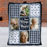 Memorial Photo Blanket – Personalized Collage – Sympathy Gift for Loss of Loved One