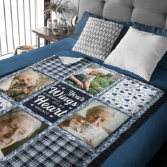 Memorial Photo Blanket – Personalized Collage – Sympathy Gift for Loss of Loved One