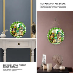 St Patrick's Day Pet Wreath Customized Wooden Doorplates - Personalized Pet Door Sign - Pet Lovers' Festival Celebration Decoration Gifts